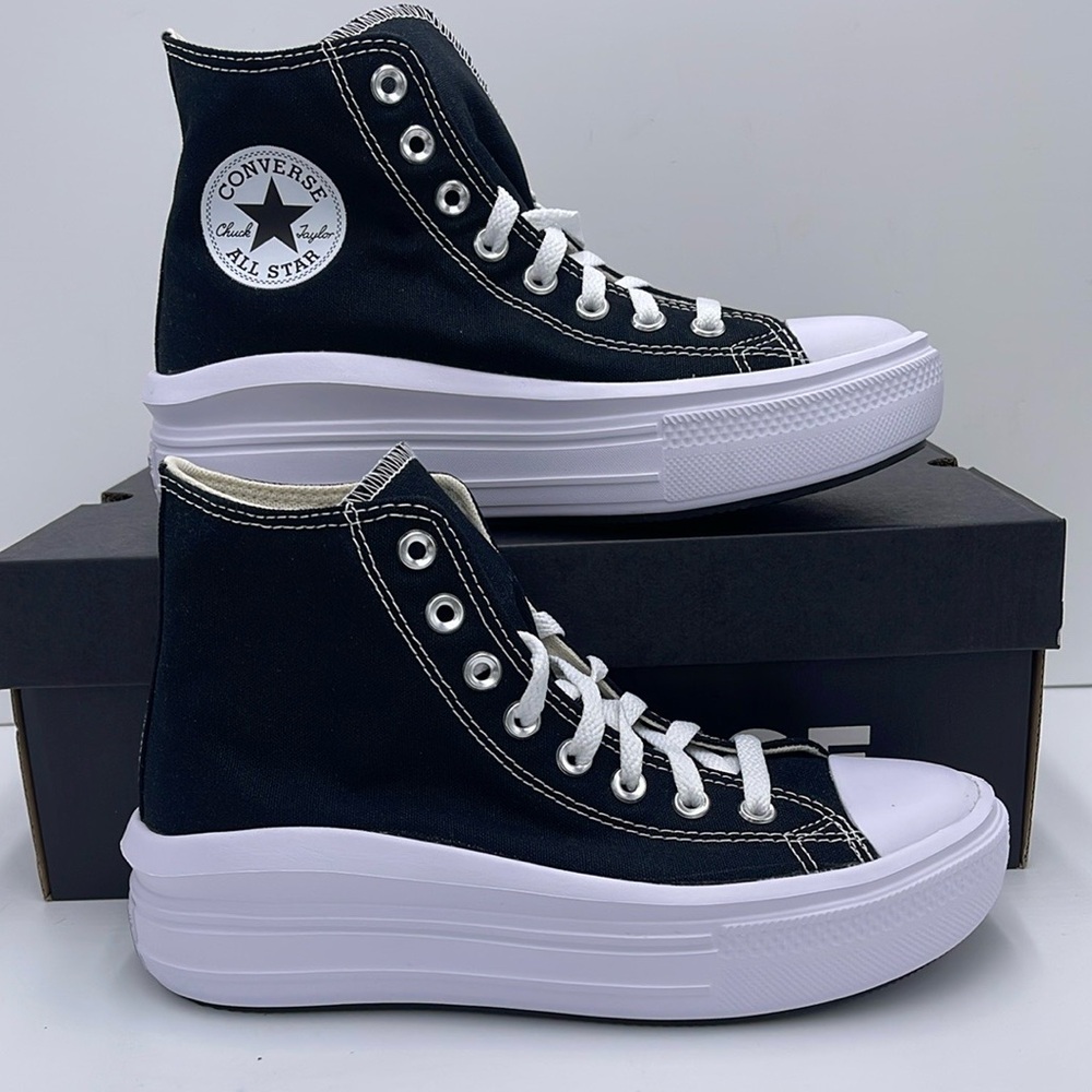 Converse WMNS CTAS MOVE HI
BLACK/NATURAL IVORY/WHITE 568497C Platforms Sneakers - Picture 1 of 16